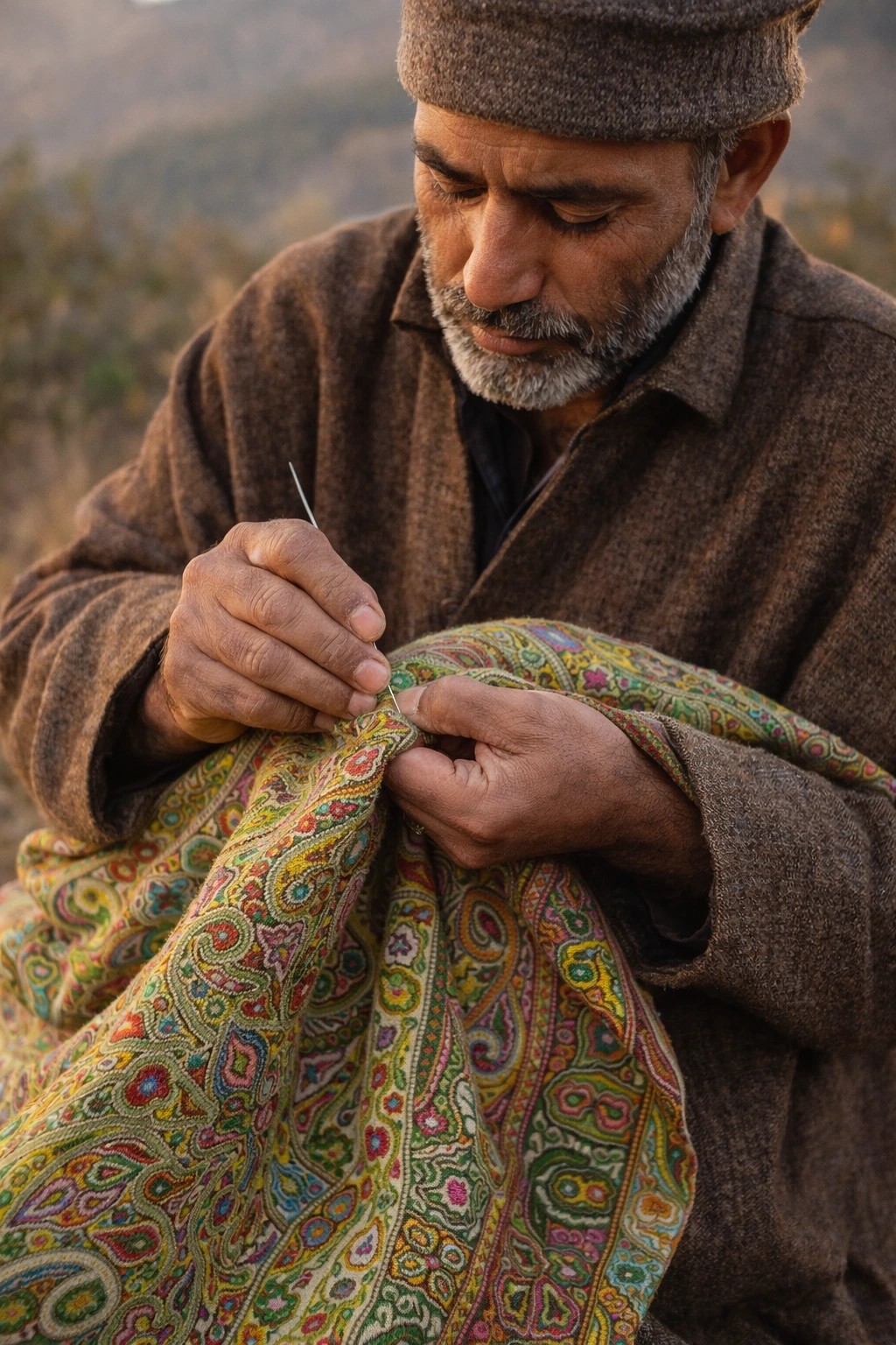 Artisan Hand-Stitching Colorful Fabric Artisan-Hand-Stitching-Colorful-Fabric