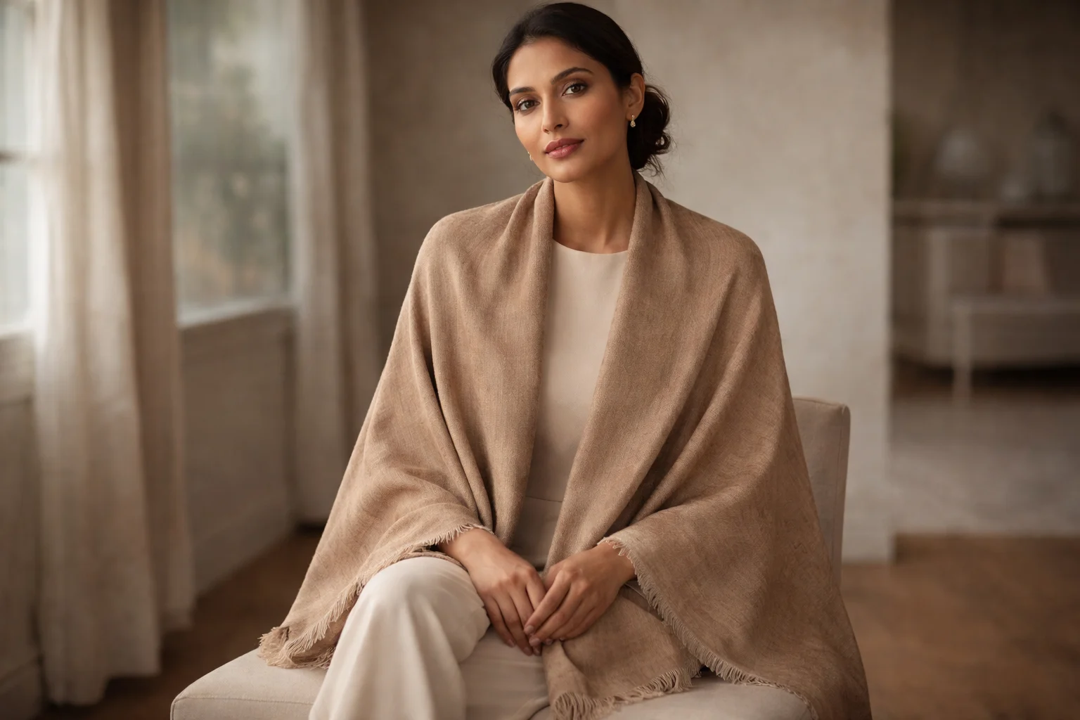 Woman in Tan Shawl Sitting Down Woman-in-Tan-Shawl-Sitting-Down