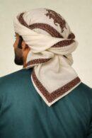 Aaftab Kashmiri Acro Wool Needle Scarf in Cream