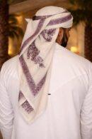 Sadabahaar Shehzadi Acro Wool Scarf in White with Floral Embroidery