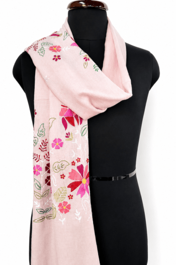 Kashida Gulzar Wool Silk Scarf