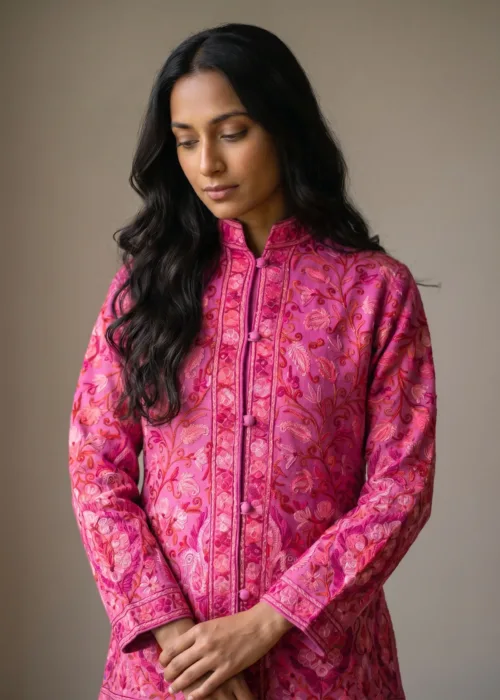 Embrace of Bloom Kashmiri Short Woollen Jacket