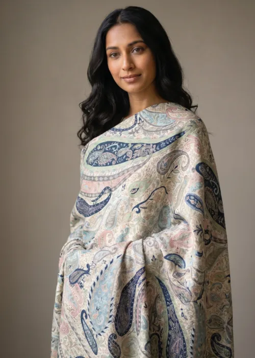Royal Crest Embroidered Shawl