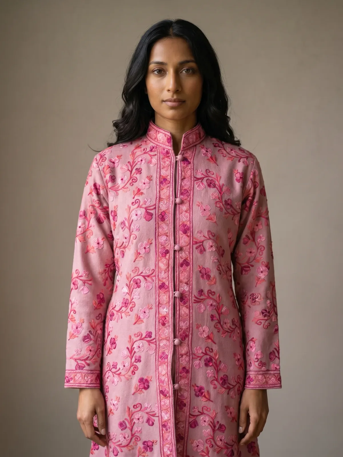 The Blush Valley Kashmiri Long Woollen Jacket