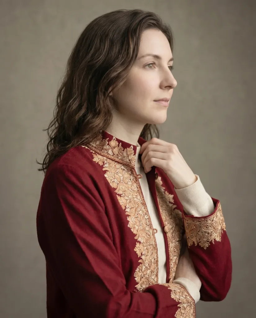 The Gulmohar Crimson Kashmiri Long Woollen Jacket