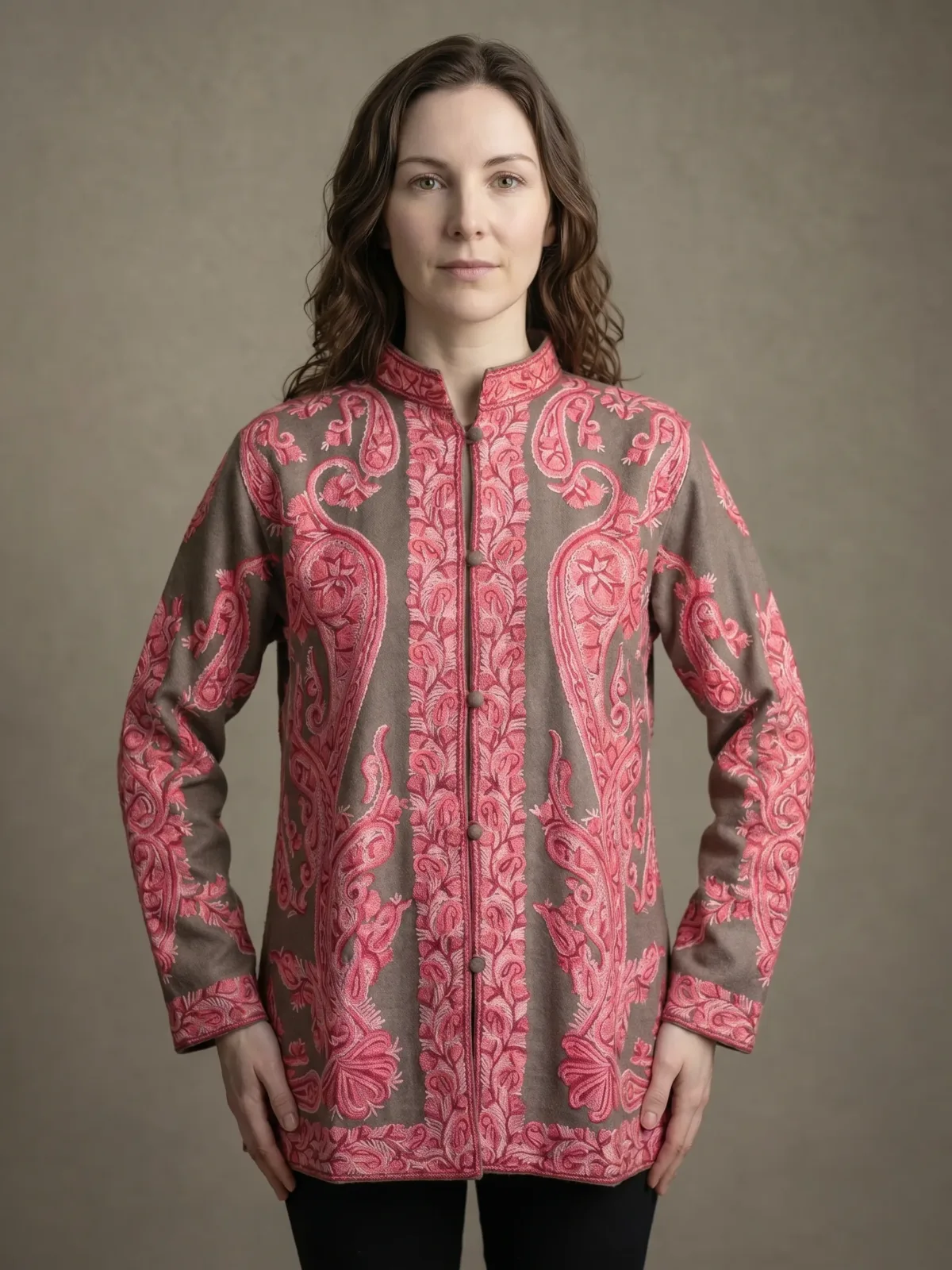The Nishat Rouge Kashmiri Short Woollen Jacket