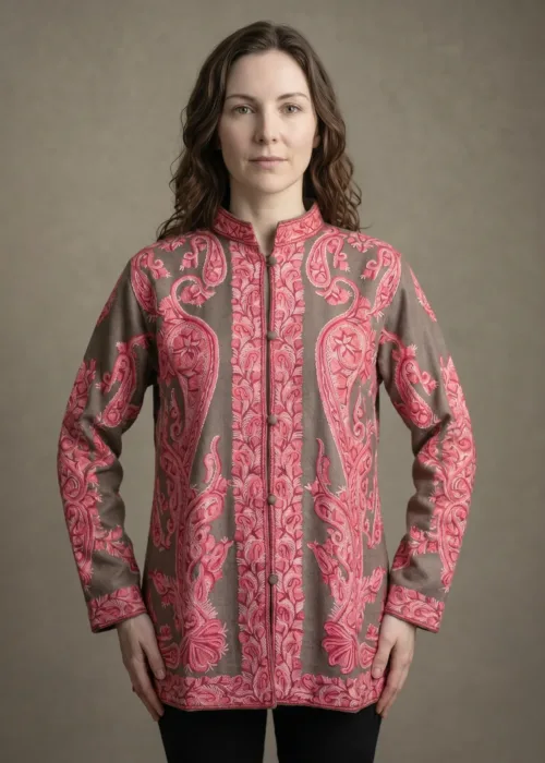 The Nishat Rouge Kashmiri Short Woollen Jacket