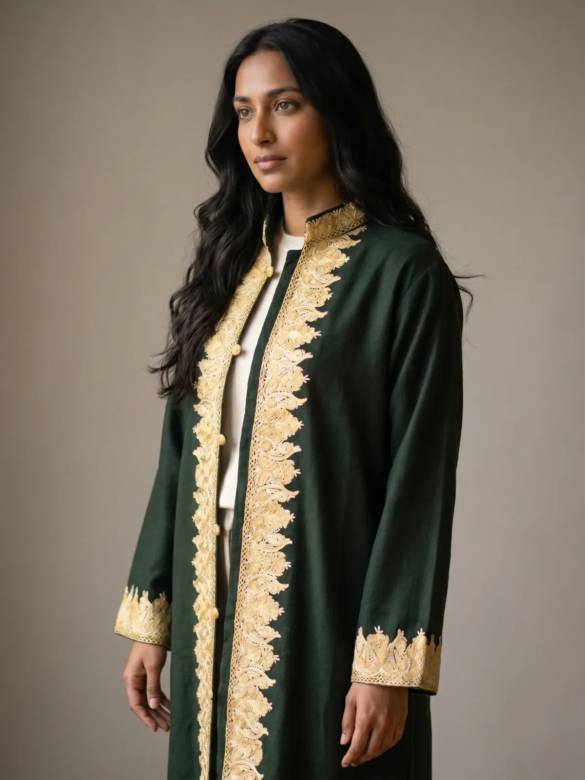 The Zabarwan Gold Kashmiri Woollen Jacket