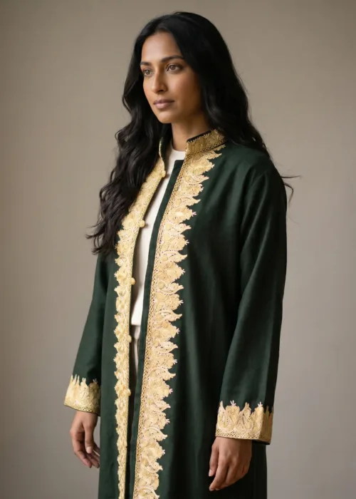 The Zabarwan Gold Kashmiri Woollen Jacket