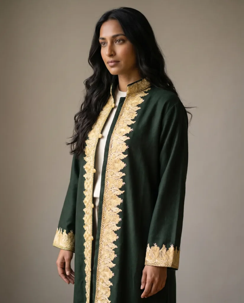 The Zabarwan Gold Kashmiri Woollen Jacket