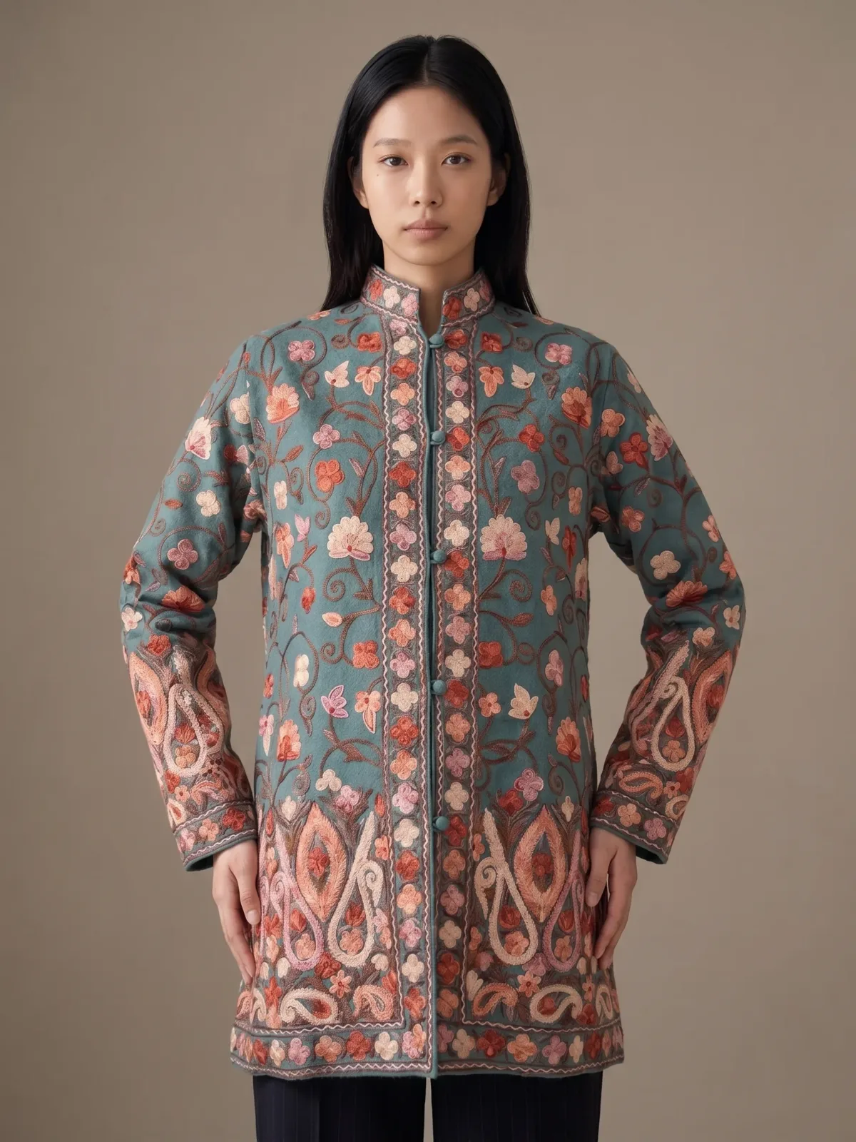 Wildflower Weave Kashmiri Short Woollen Jacket