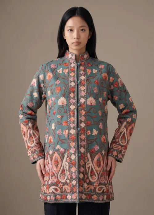 Wildflower Weave Kashmiri Short Woollen Jacket
