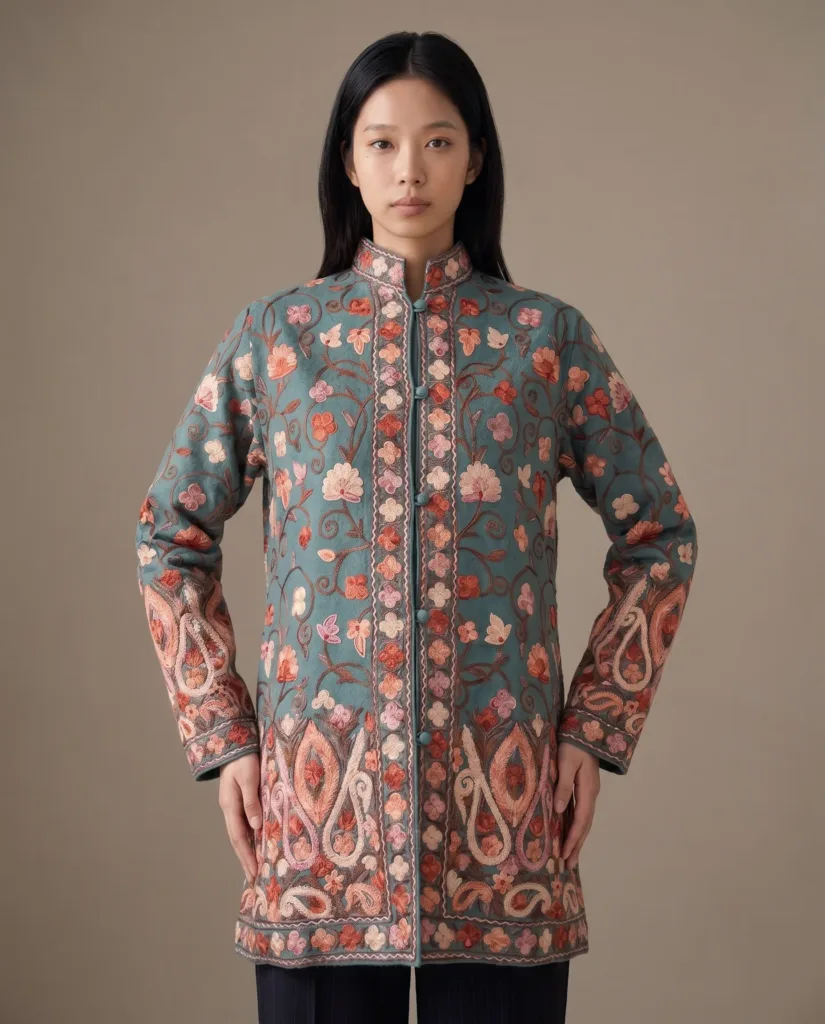 Wildflower Weave Kashmiri Short Woollen Jacket