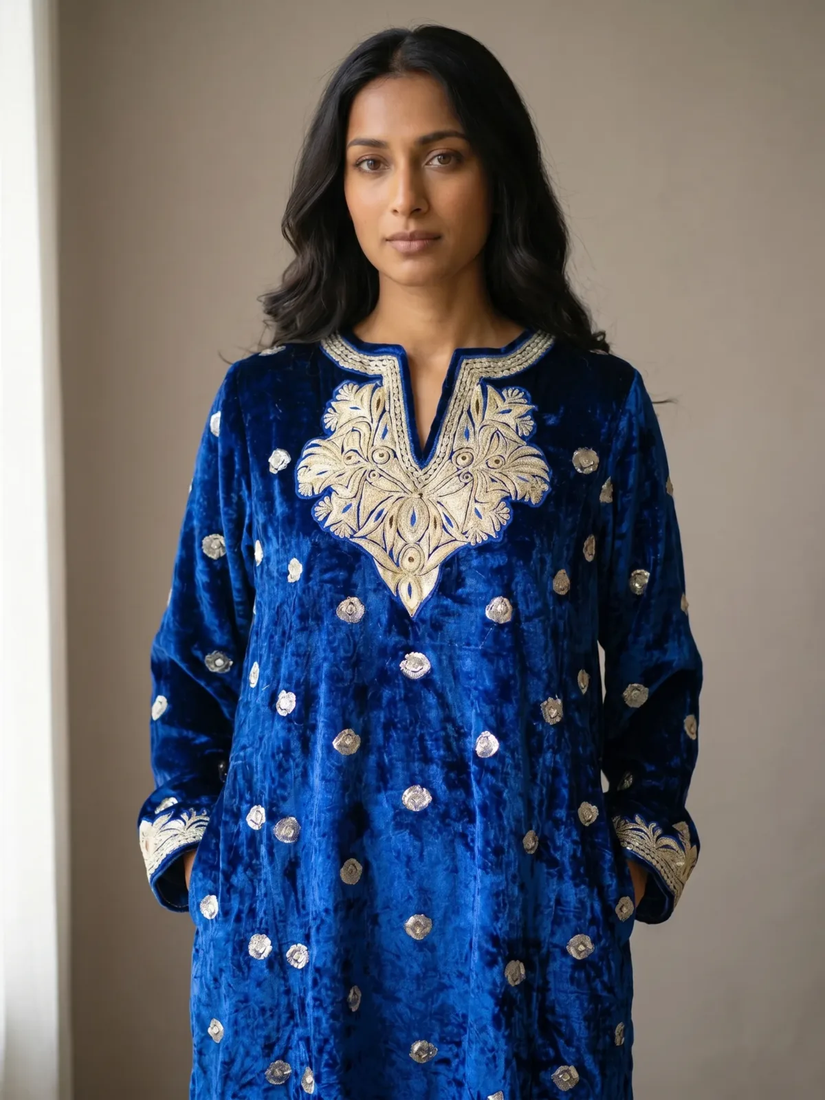 Zarqash Noor Kashmiri Velvet Pheran Set
