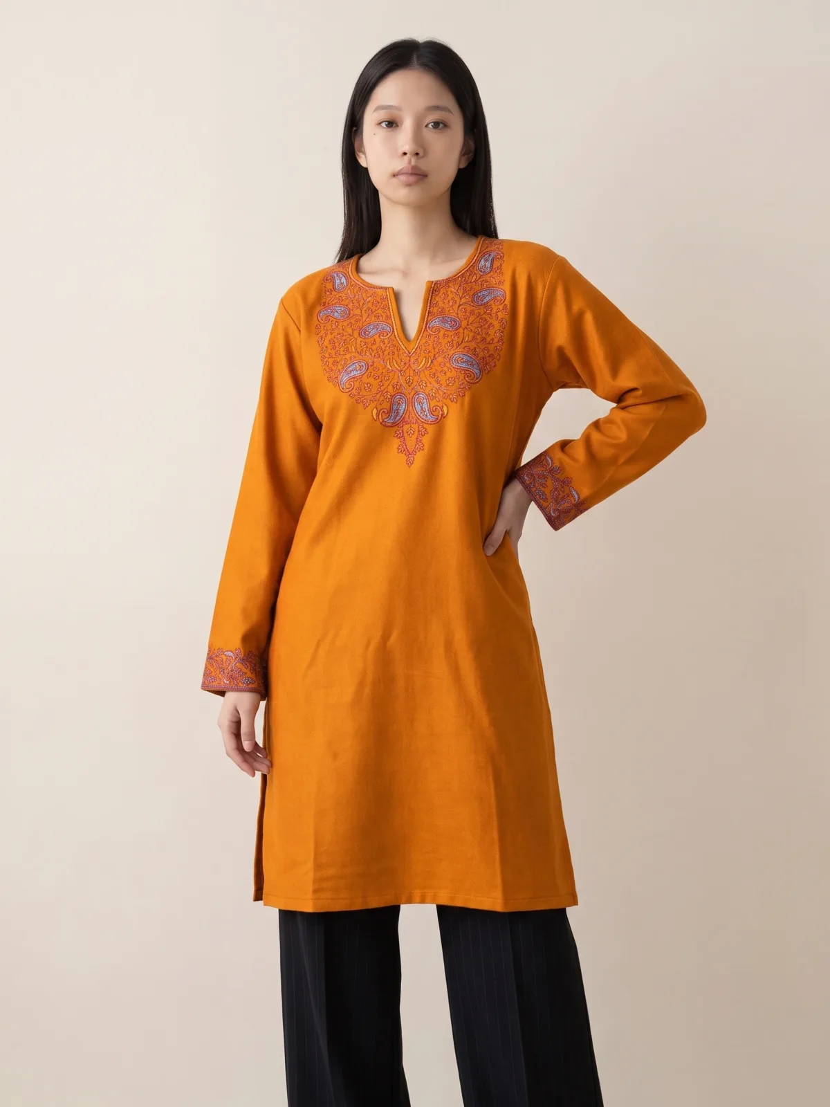 Golden Meadow Kashmiri Short Kurti