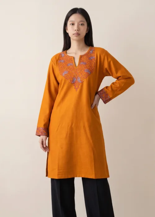 Golden Meadow Kashmiri Short Kurti
