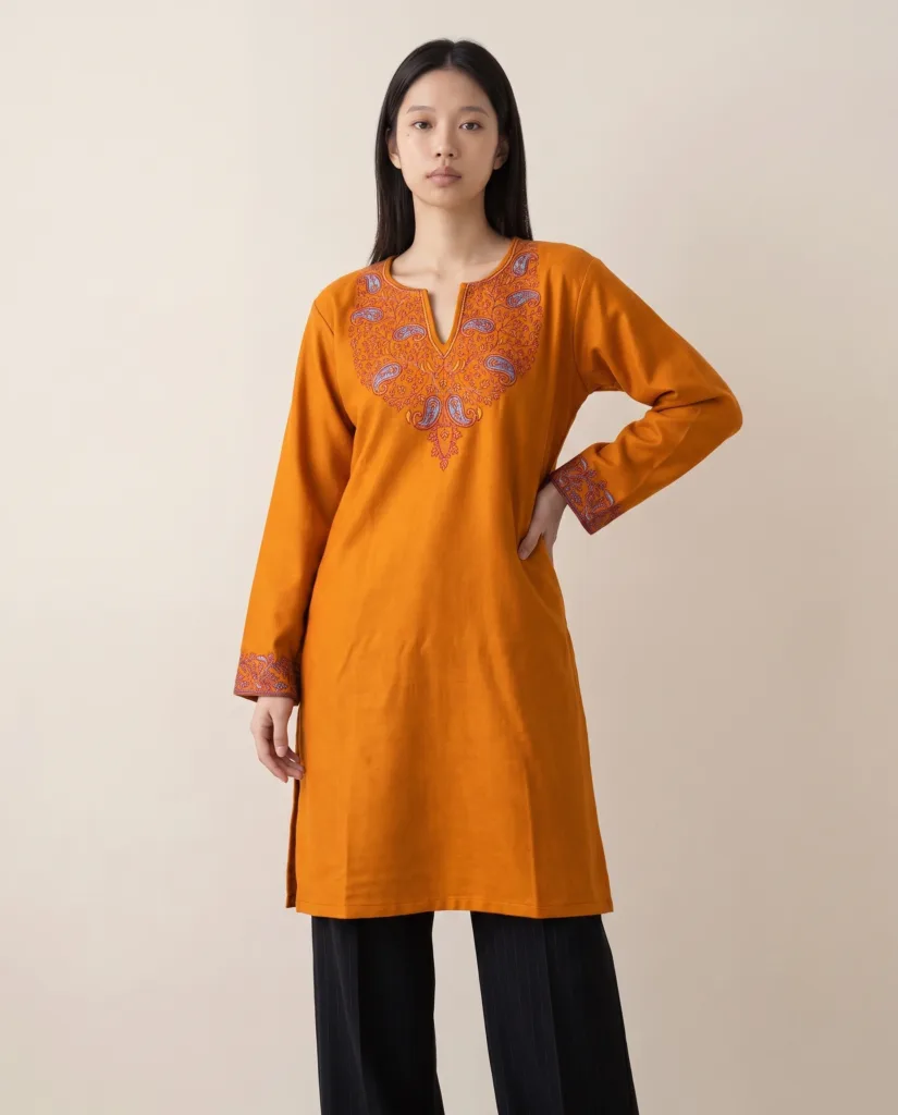 Golden Meadow Kashmiri Short Kurti