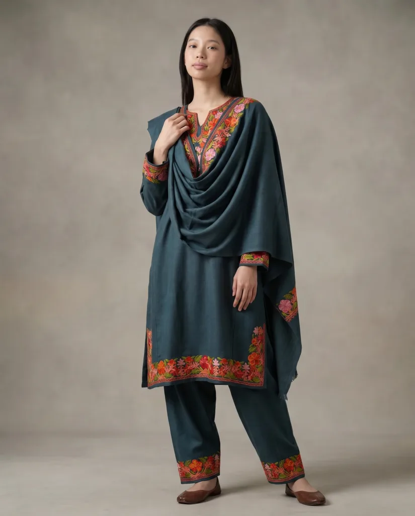 Gul-e-Shaam Aari Embroidered Wool Pheran