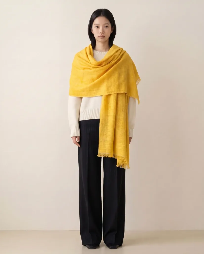 Heritage Pashmina® Zaiba Mustard Glow Pashmina Scarf