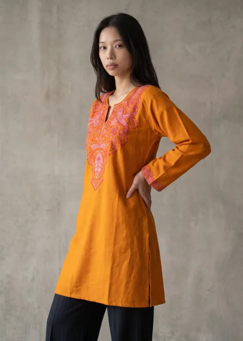 Marigold Reverie Kashmiri Short Kurti