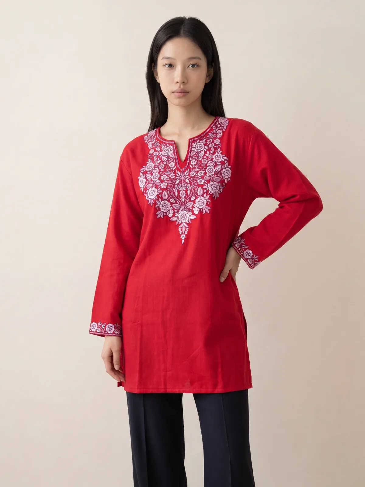 Naqqashi Bloom Kashmiri Short Kurti