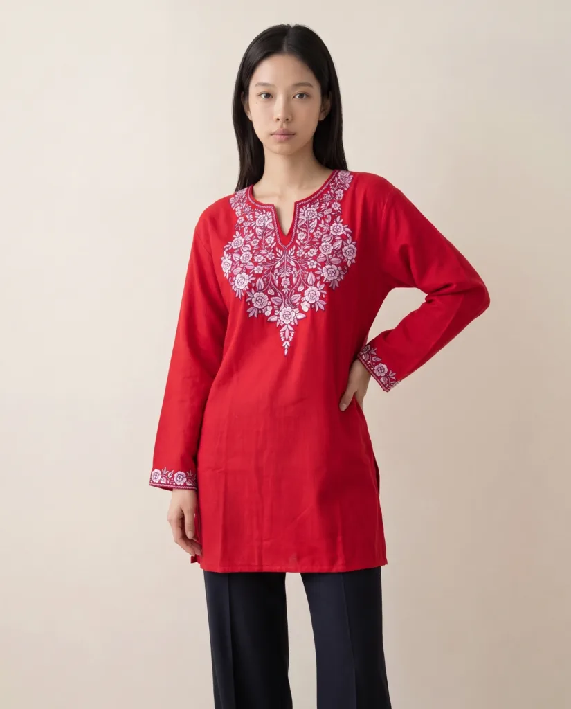 Naqqashi Bloom Kashmiri Short Kurti