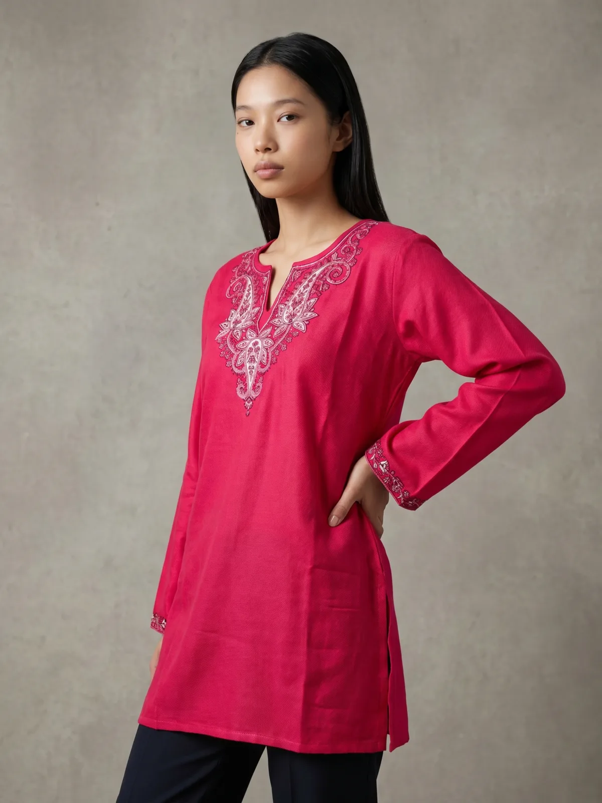 Ornate Bloom Kashmiri Short Kurti