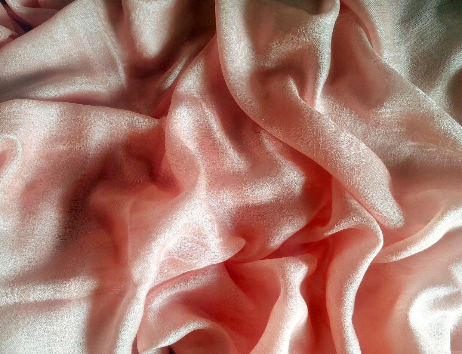 Wool silk scarf in evening tones, handwoven in Kashmir