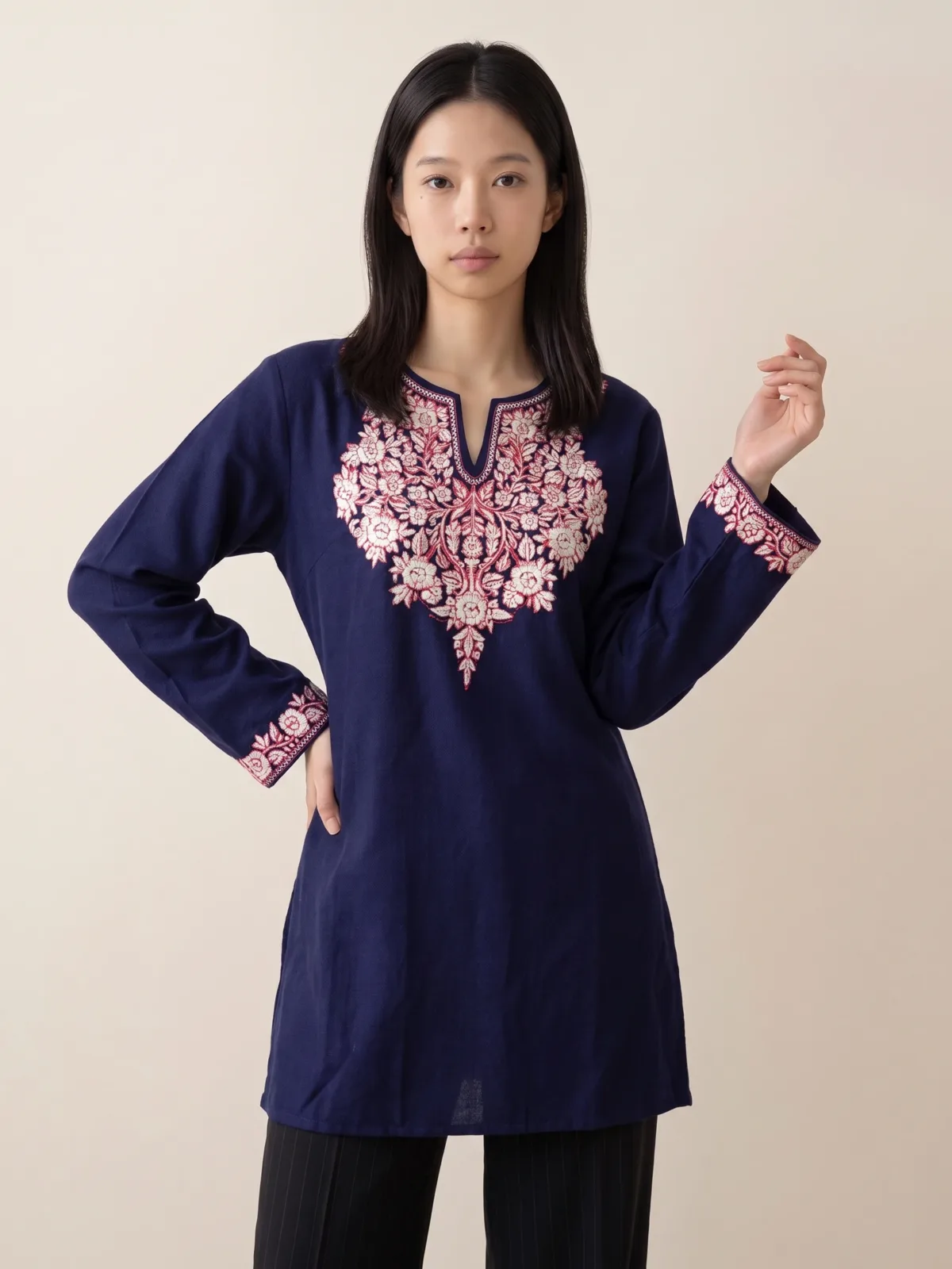 Velinora Floral Kashmiri Short Kurti