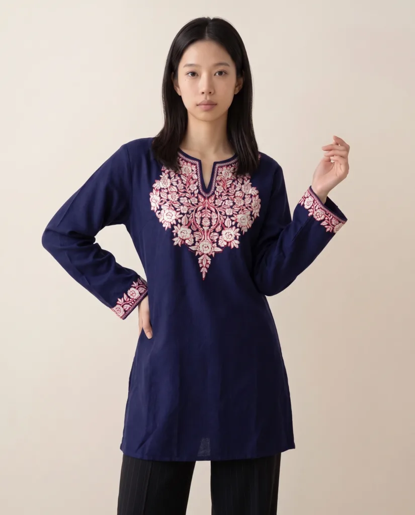 Velinora Floral Kashmiri Short Kurti