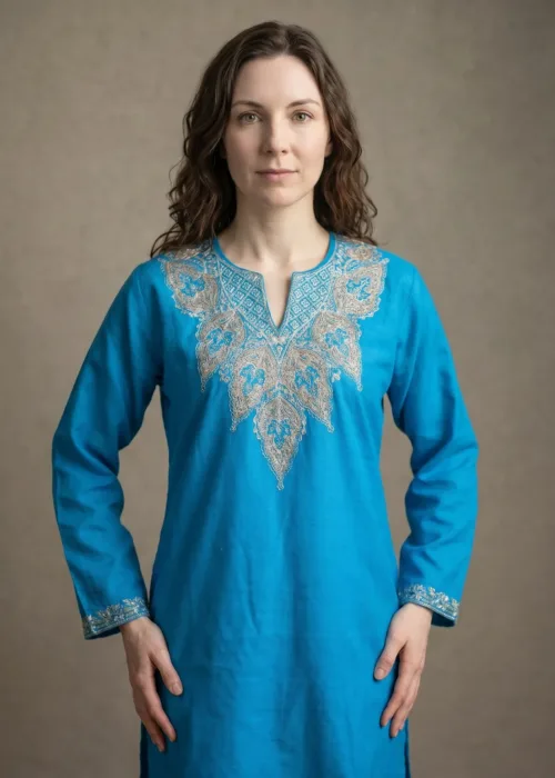 Celestial Fern Kashmiri Short Kurti