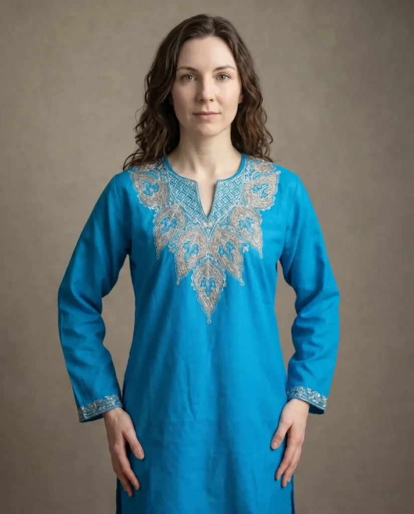 Celestial Fern Kashmiri Short Kurti