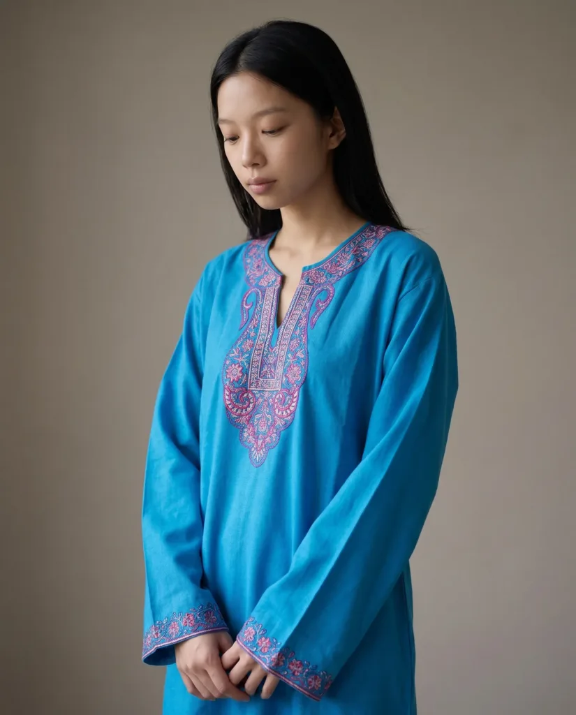 Elaris Blue Kashmiri Short Kurti
