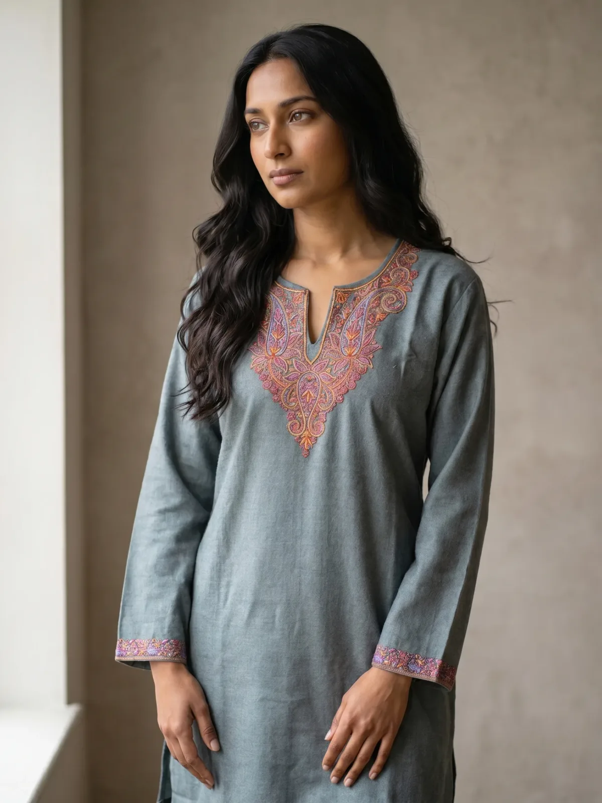 Floral Legacy Kashmiri Short Kurti