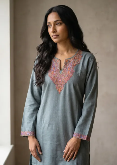 Floral Legacy Kashmiri Short Kurti