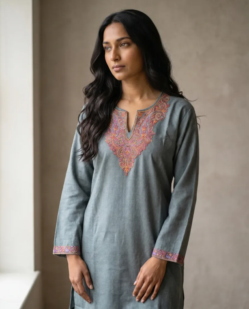 Floral Legacy Kashmiri Short Kurti