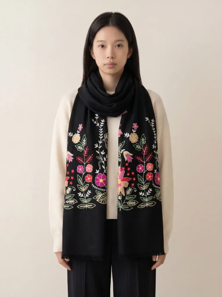 Khayaal Mehak e Chinar Wool Silk Scarf