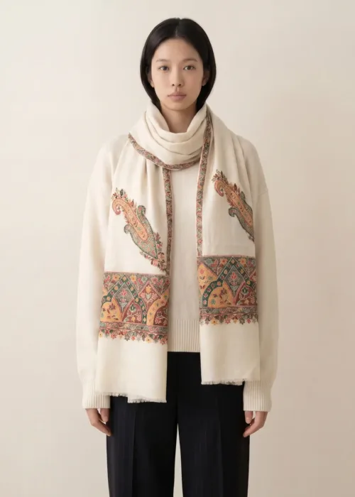 Vyeth Zeenat e Zard Wool Silk Scarf