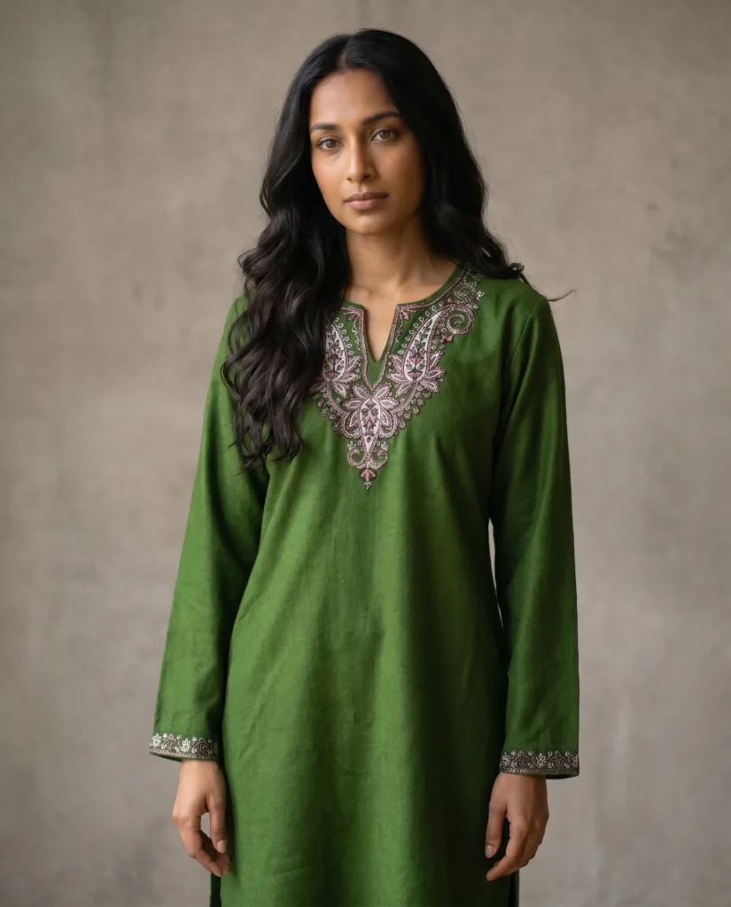 Jadevine Embroidered Kashmiri Kurti