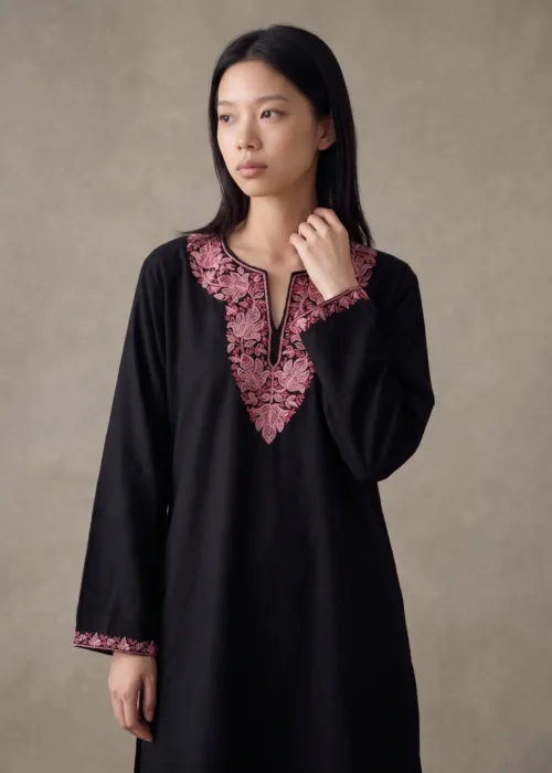 Nocturne Bloom Kashmiri Short Kurti