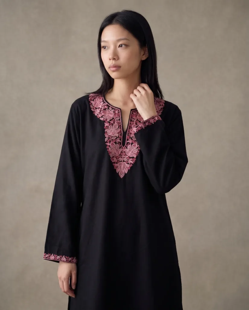 Nocturne Bloom Kashmiri Short Kurti