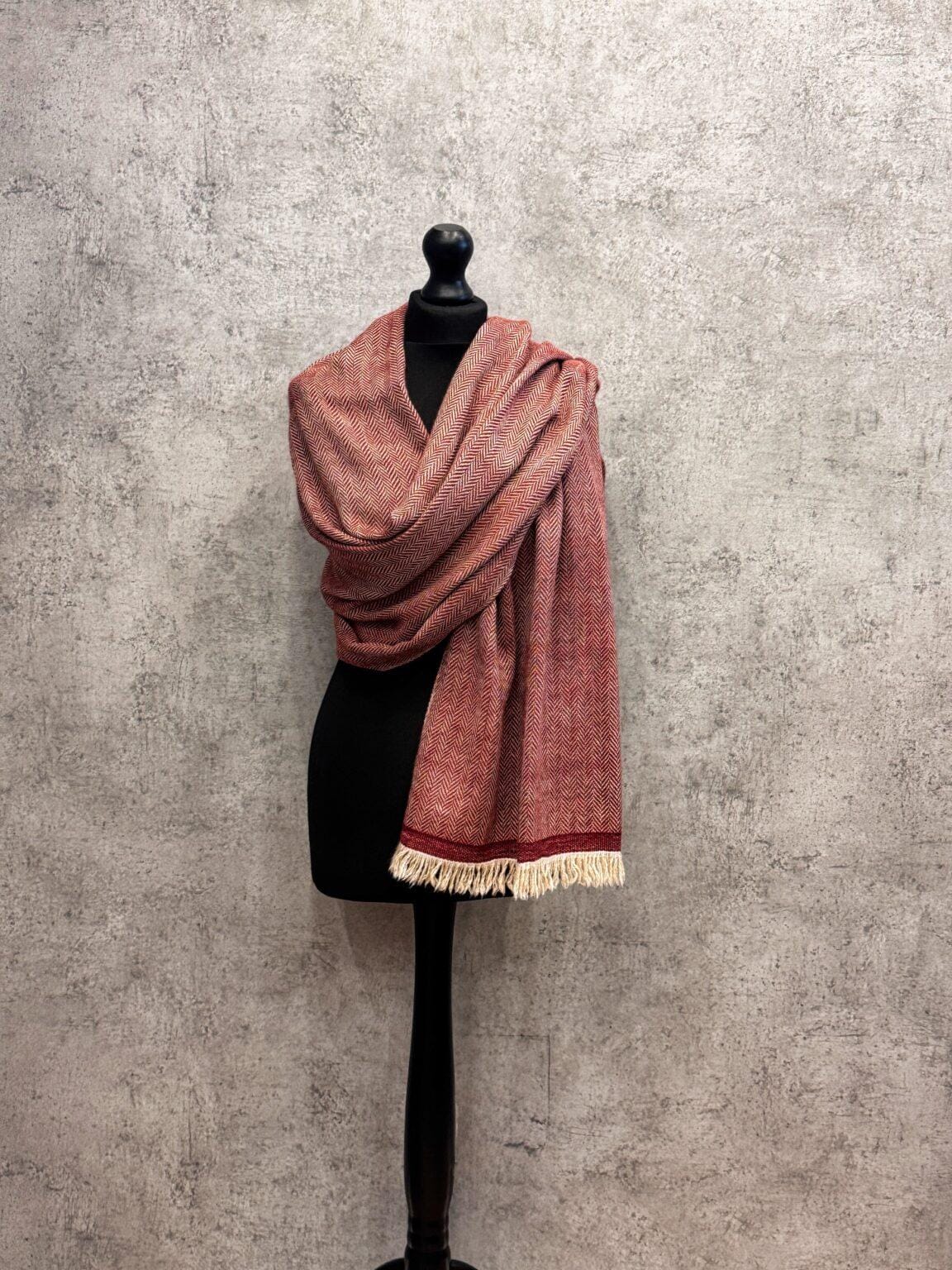 Heritage Pashmina® Rustwood Herringbone Kashmiri Cashmere Scarf