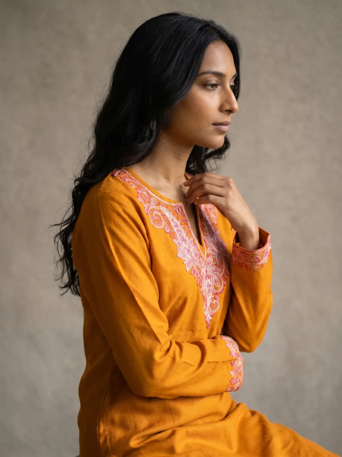 Sunlit Valley Kashmiri Short Kurti