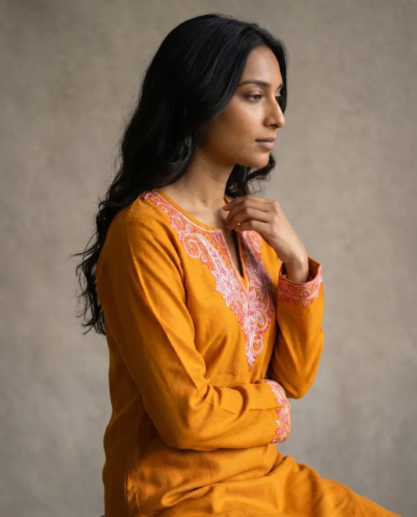 Sunlit Valley Kashmiri Short Kurti