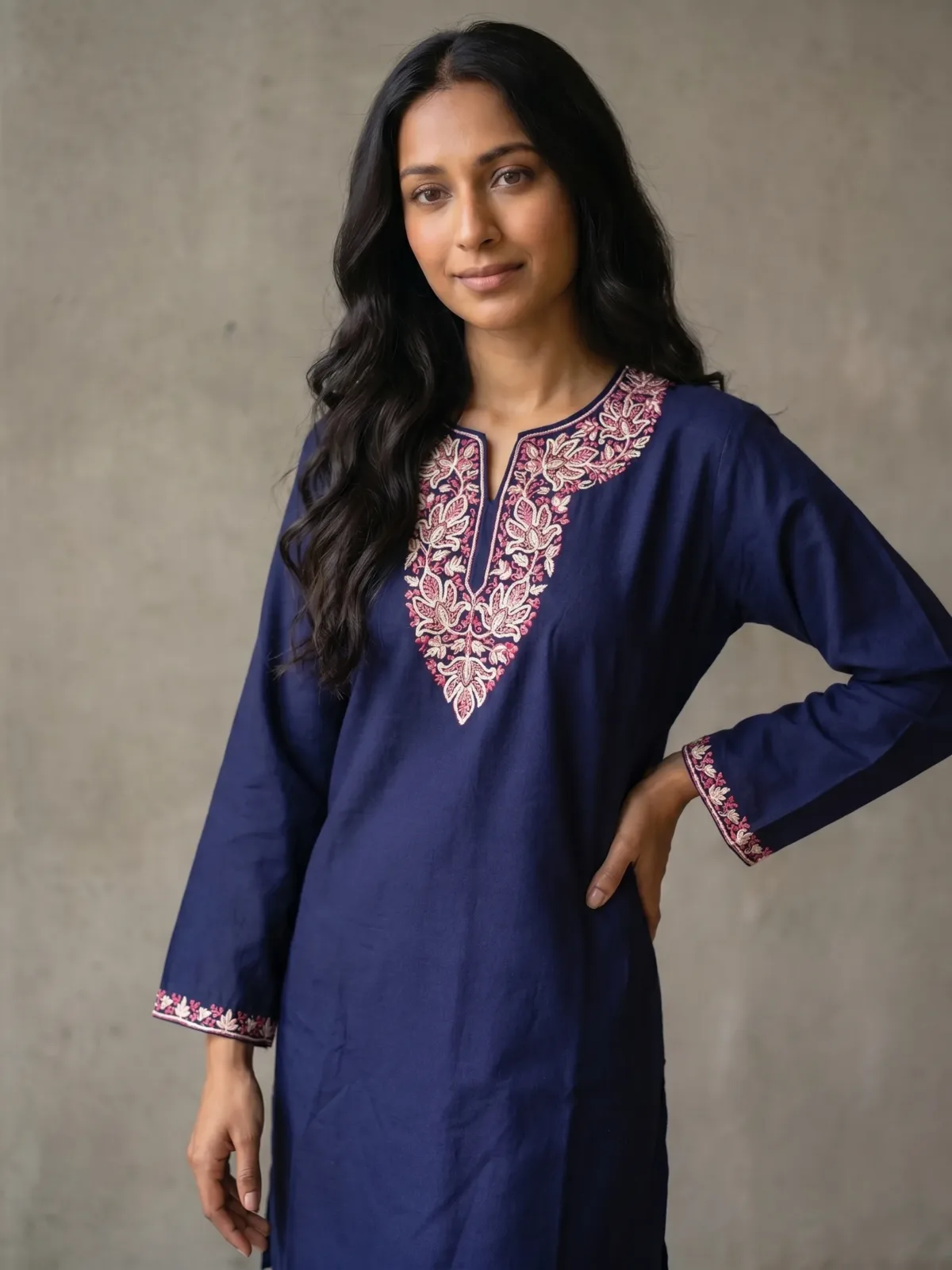 Velara Nightfall Kashmiri Short Kurti
