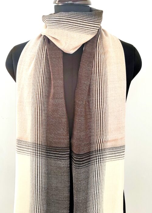 Sheen Zameen Striped Merino Silk Scarf