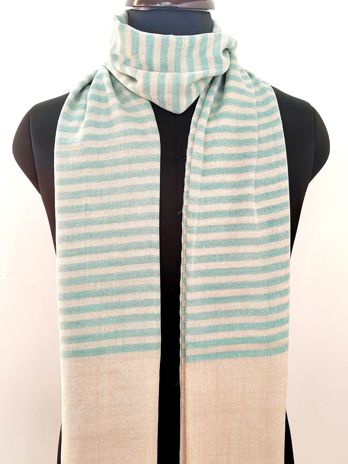 Sabz Bahaar Striped Merino Silk Scarf