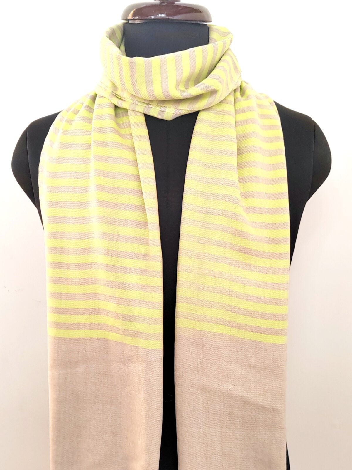 Zard Bahaar Striped Merino Silk Scarf