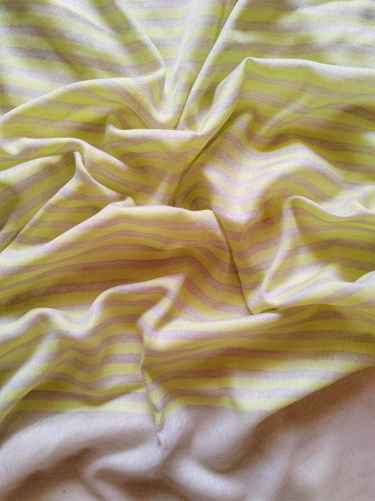Zard Bahaar Striped Merino Silk Scarf
