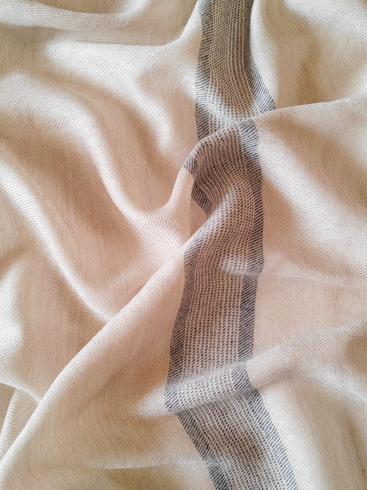 Shafaq e Kashmir Striped Merino Silk Scarf
